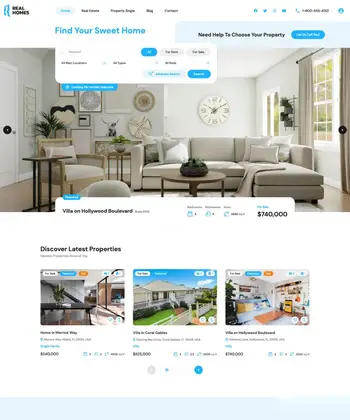 RealHomes 4.3.4 – 租房卖房网站源码 房地产销售官网WordPress 主题