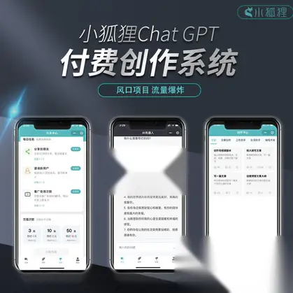 小狐狸Chat GPT ai 创作系统3.1.2版本源码无授权版本